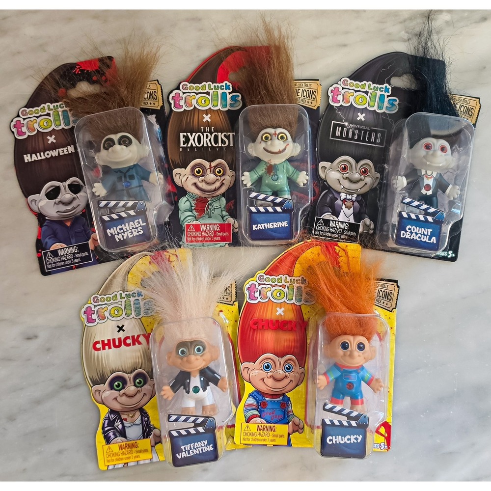 Good Luck Trolls "Movie Icons" Horror Collection (Brand New)- Set Of 5